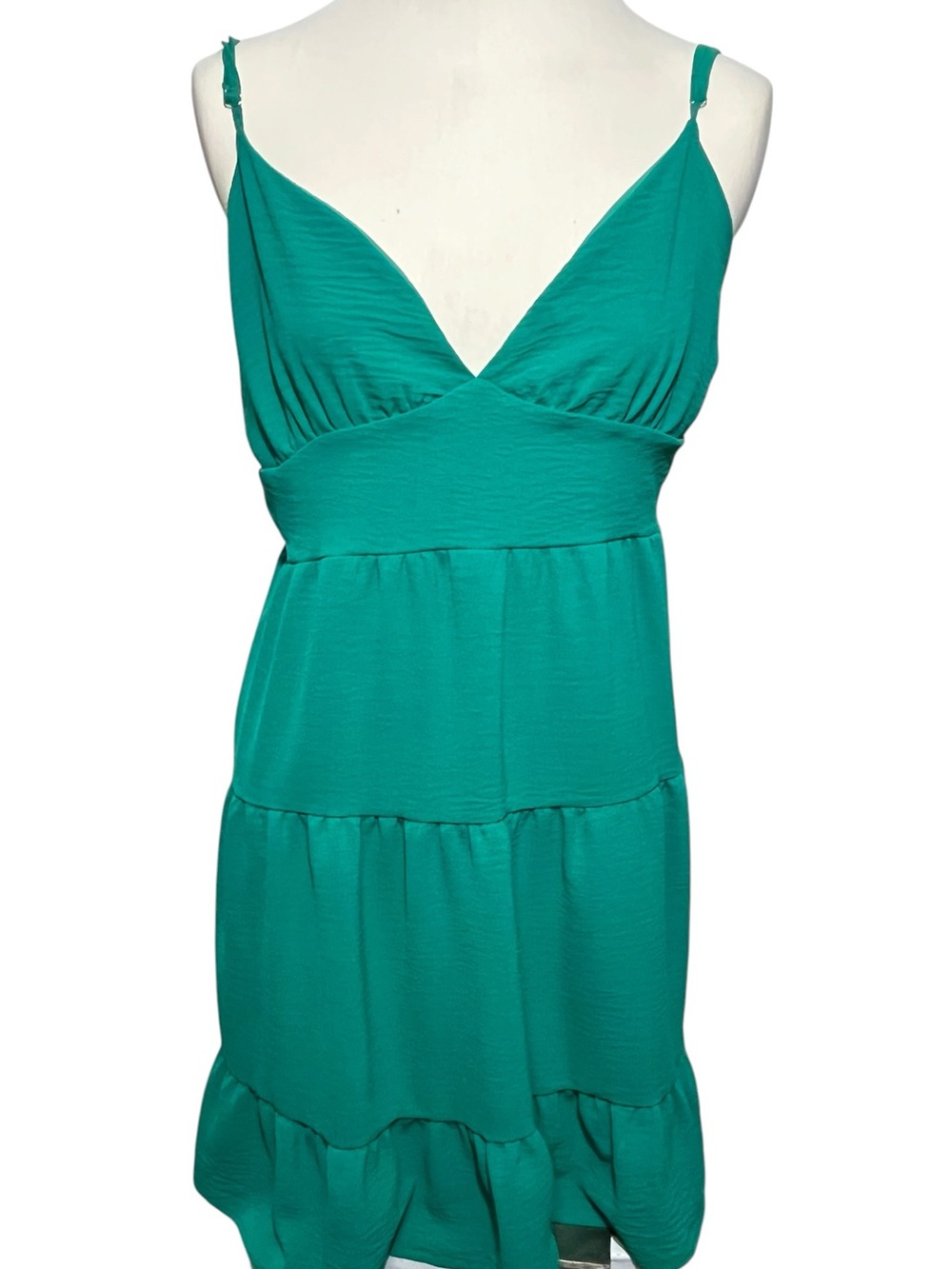 Altar'd State Emerald Green V-Neck Dress